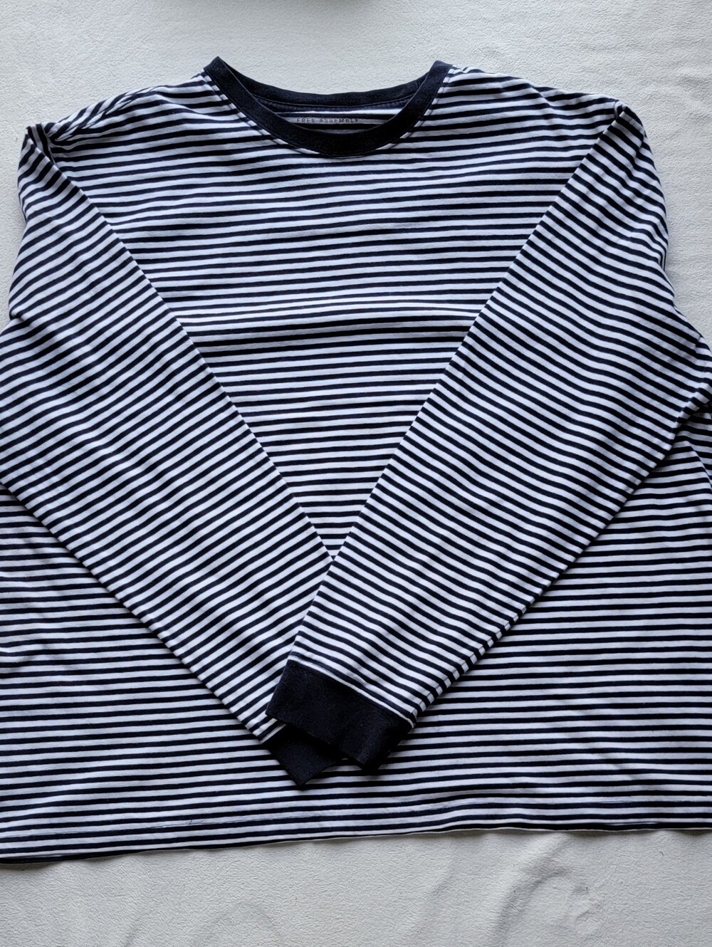 Navy and White Striped Long Sleeve Tee